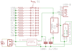 Tester LED diod - schéma